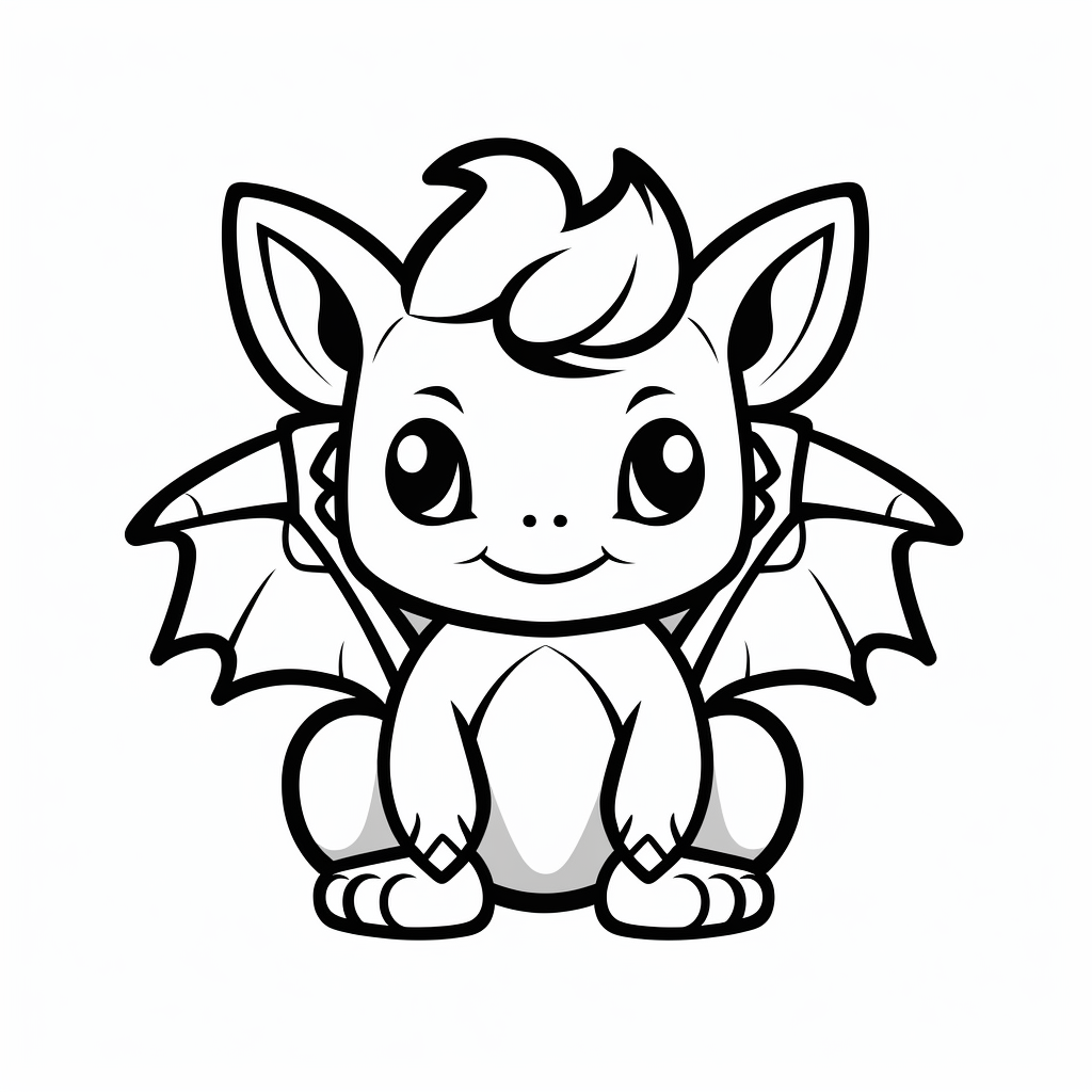 Cute Dragon Illustration Isolated on White