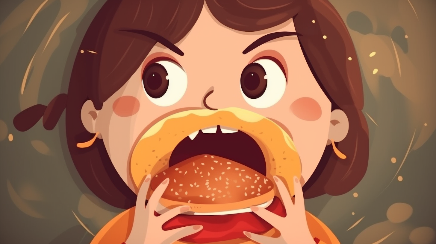 Girl holding hamburger