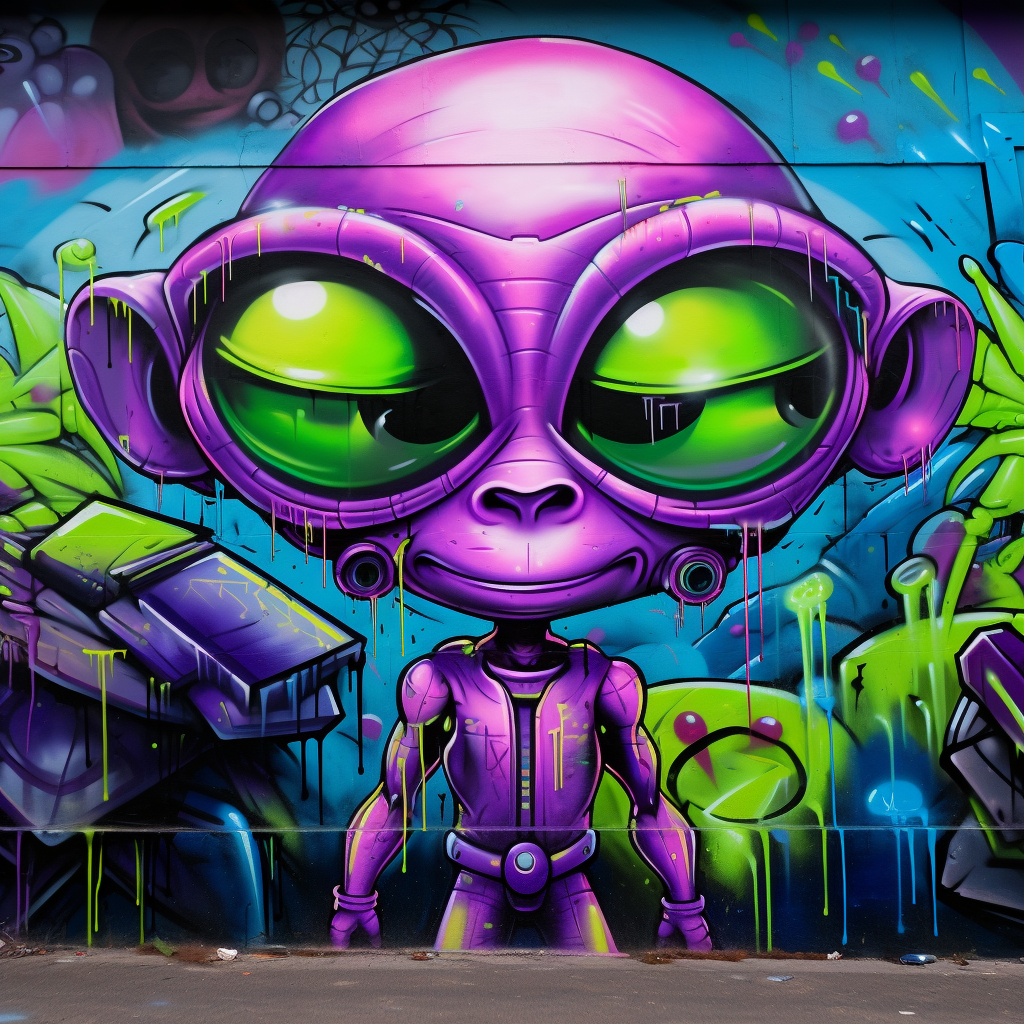 Vibrant cartoon graffiti artwork