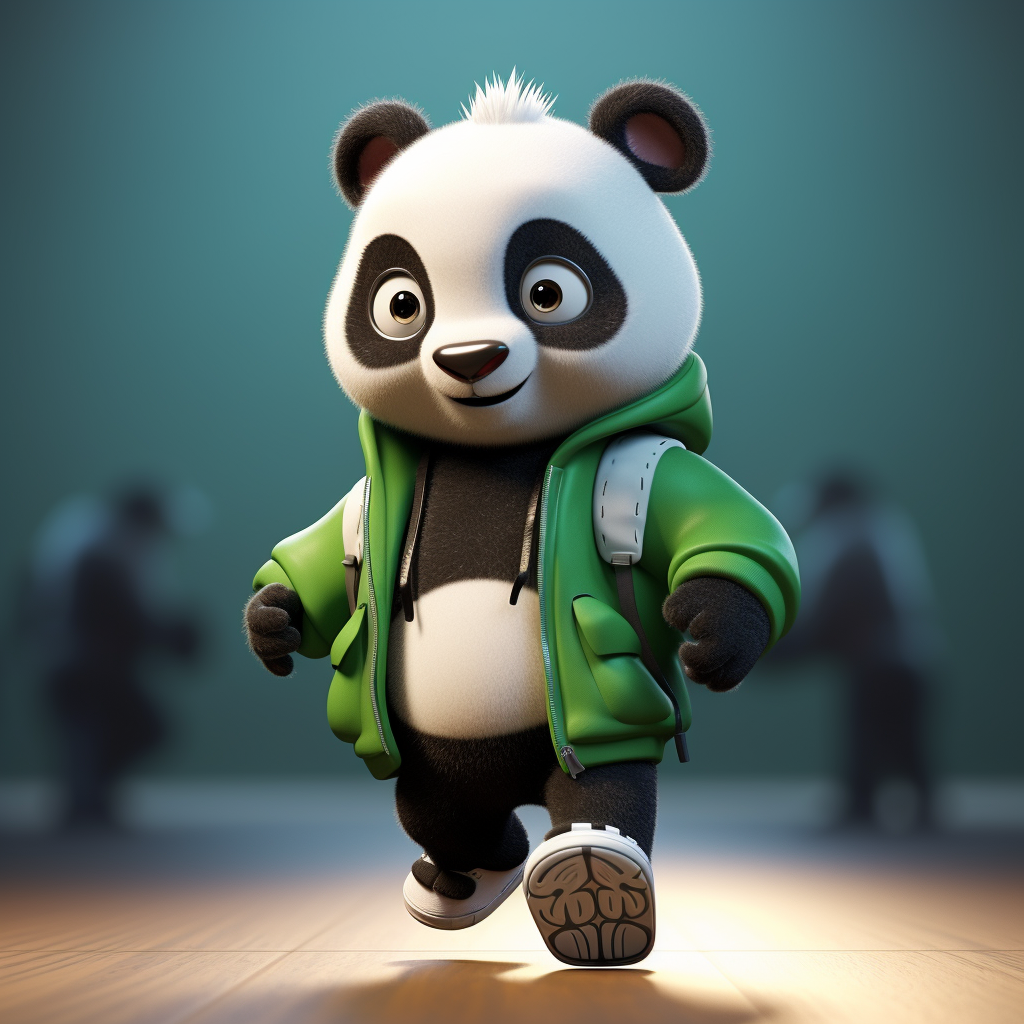 Cute panda with sneakers illustration