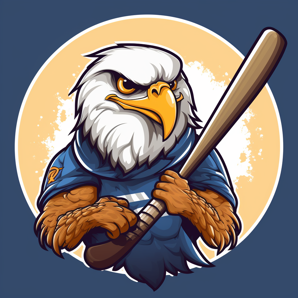 Cartoon eagle with sports logo