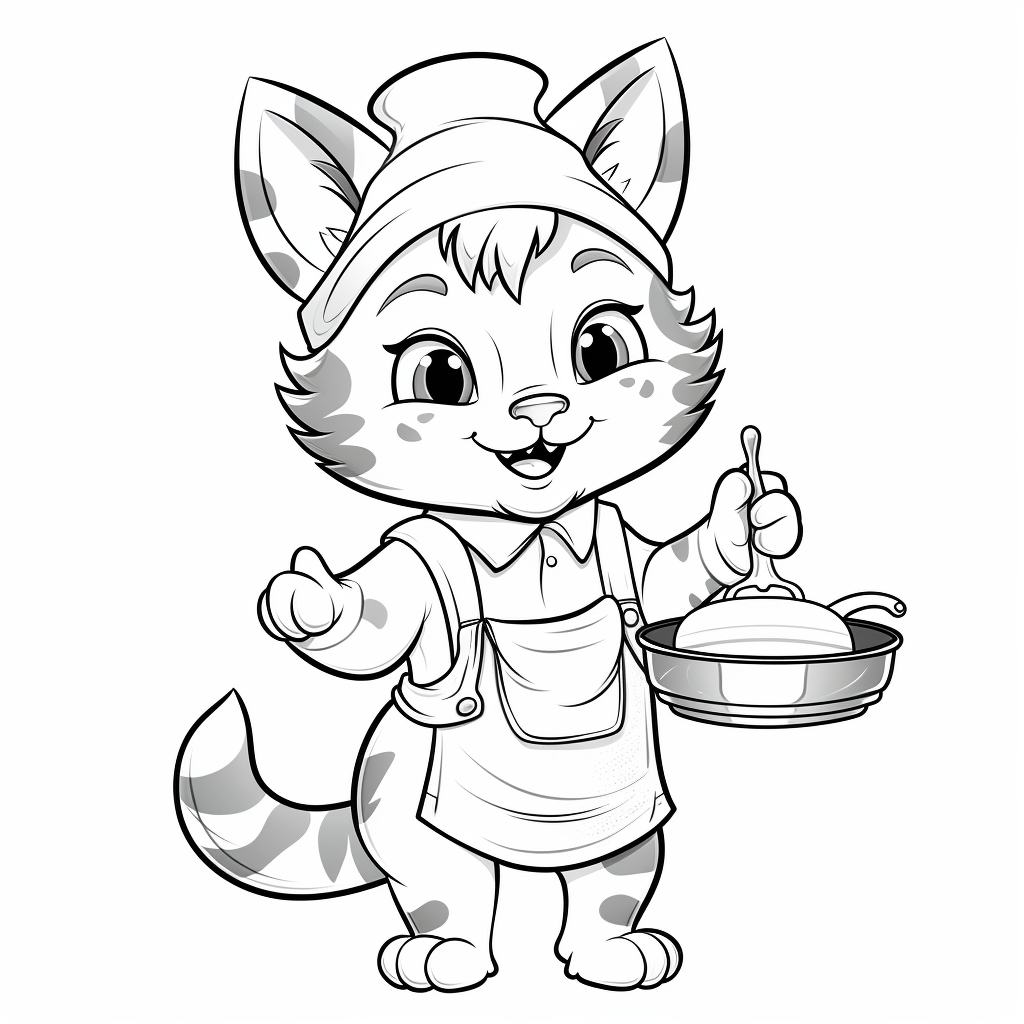 Adorable cat chef in the kitchen