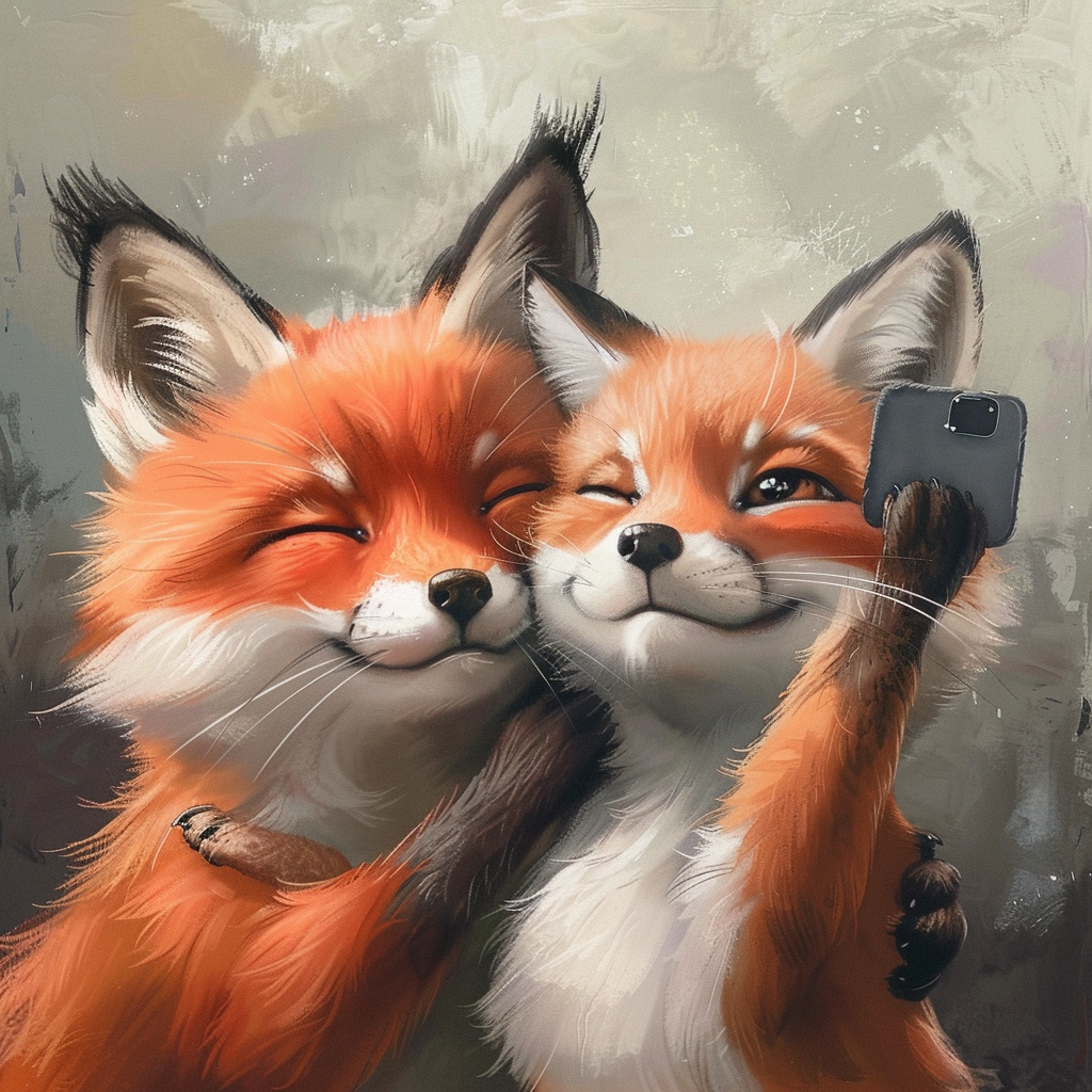 Cat and Fox Selfie