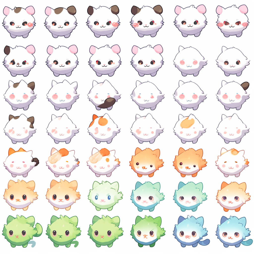 Cute Cat Sprite Sheet