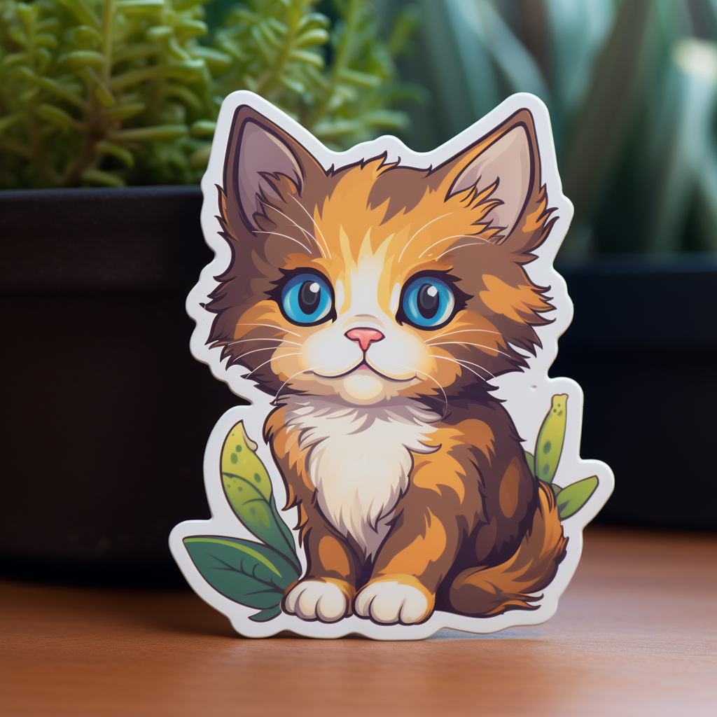 Cute cat sticker die cut