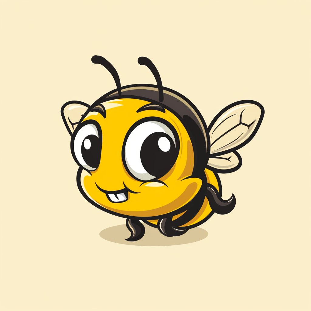 Cute character bee retro style art