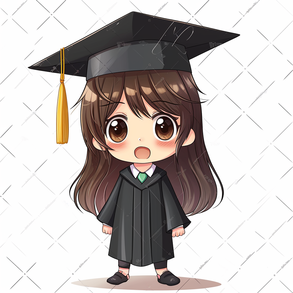 Cute Chibi Child Graduation Hat