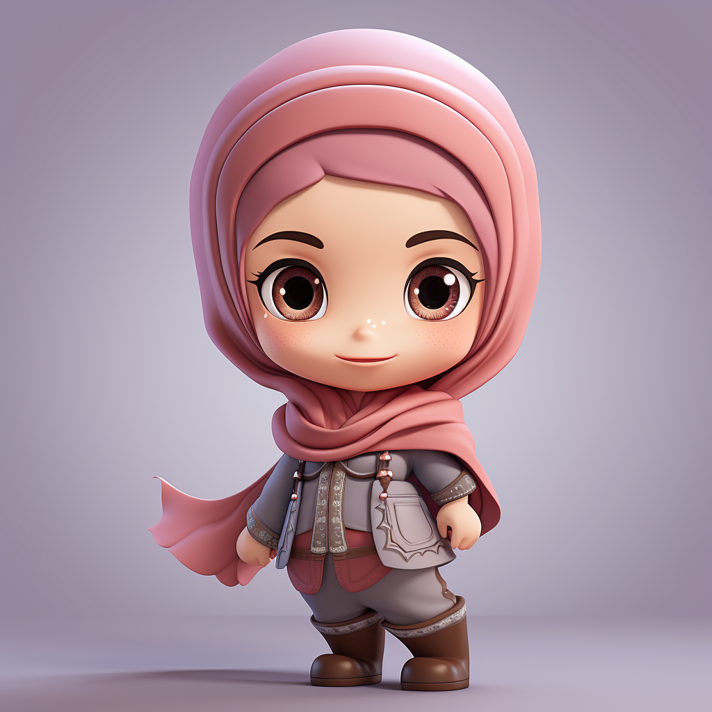 Adorable chibi hijab girl artwork