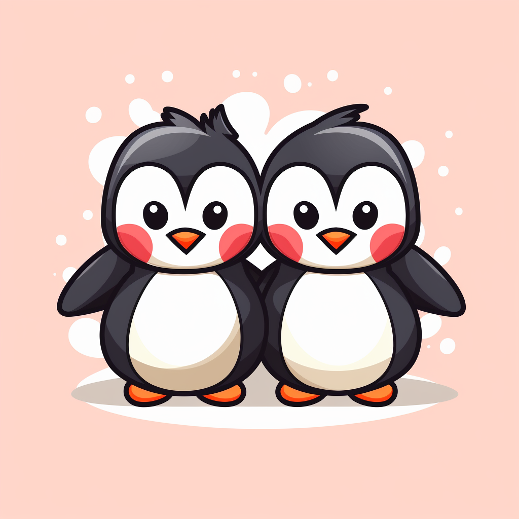 Cute Chibi Penguins Valentine Image