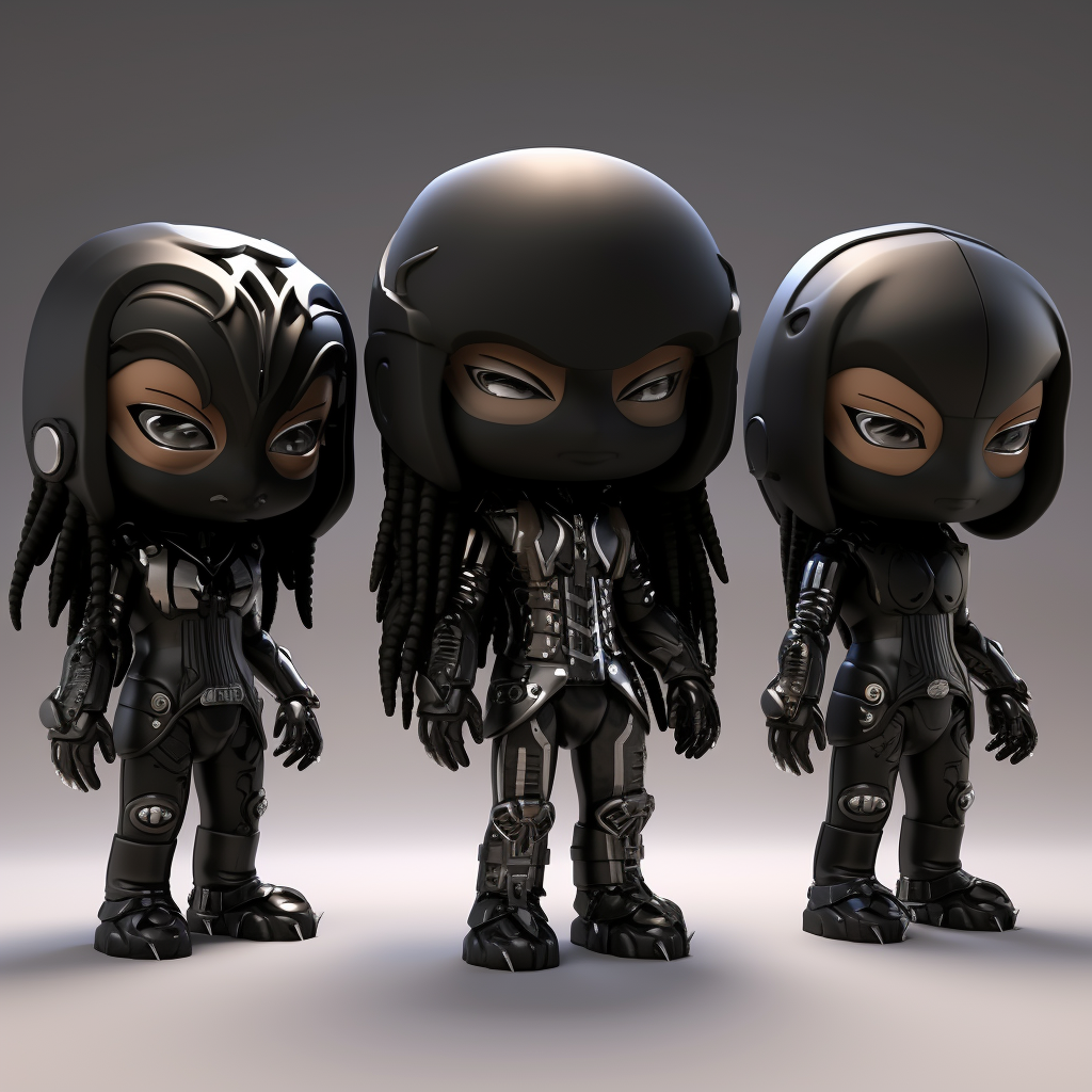 Cute Chibi Predators in Sci-Fi Style