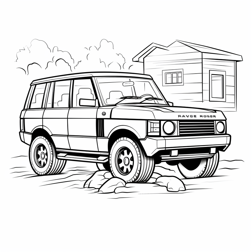 Cute Range Rover Coloring Book Image