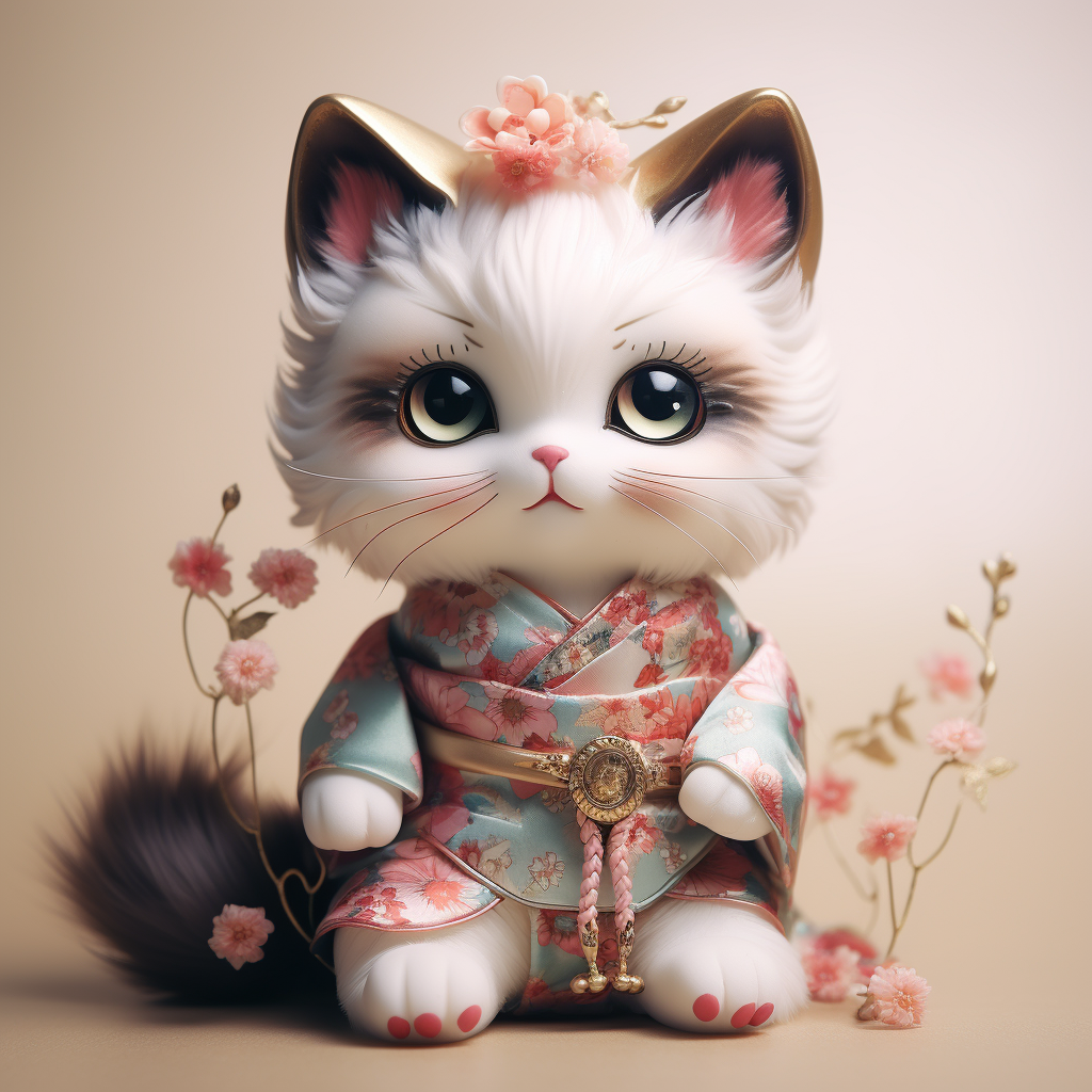 Cute china doll cat photo