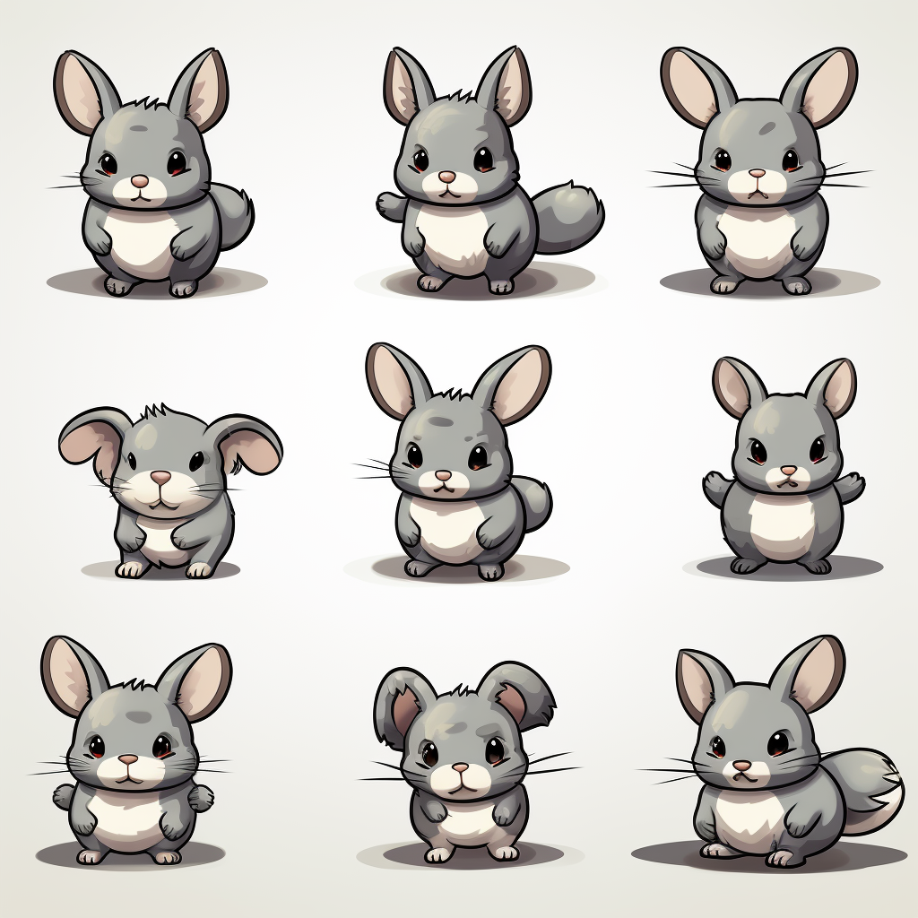 Cute Chinchilla Video Game Character Sprite