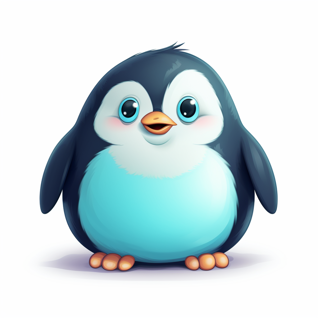 Cute cartoon penguin waddling happily