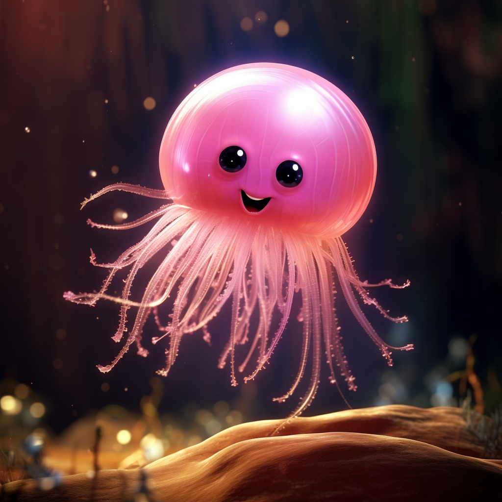 Adorable cloak-like jellyfish body in pink