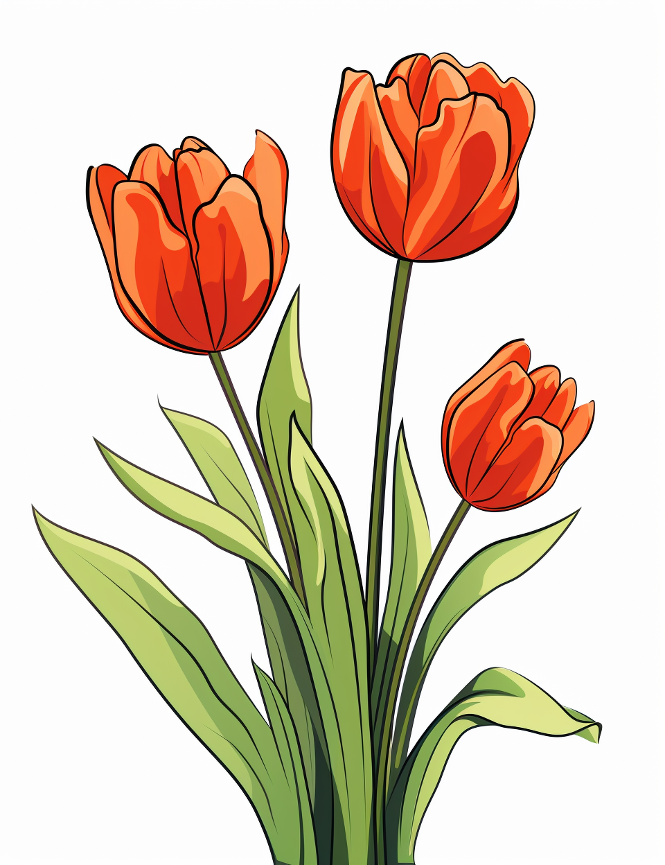 Cute and colorful tulip flowers vector