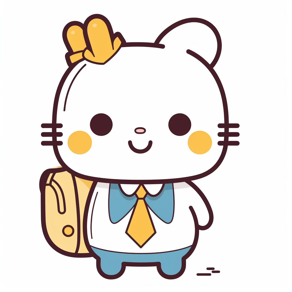 Cute corporate Japanese mascot in Sanrio style