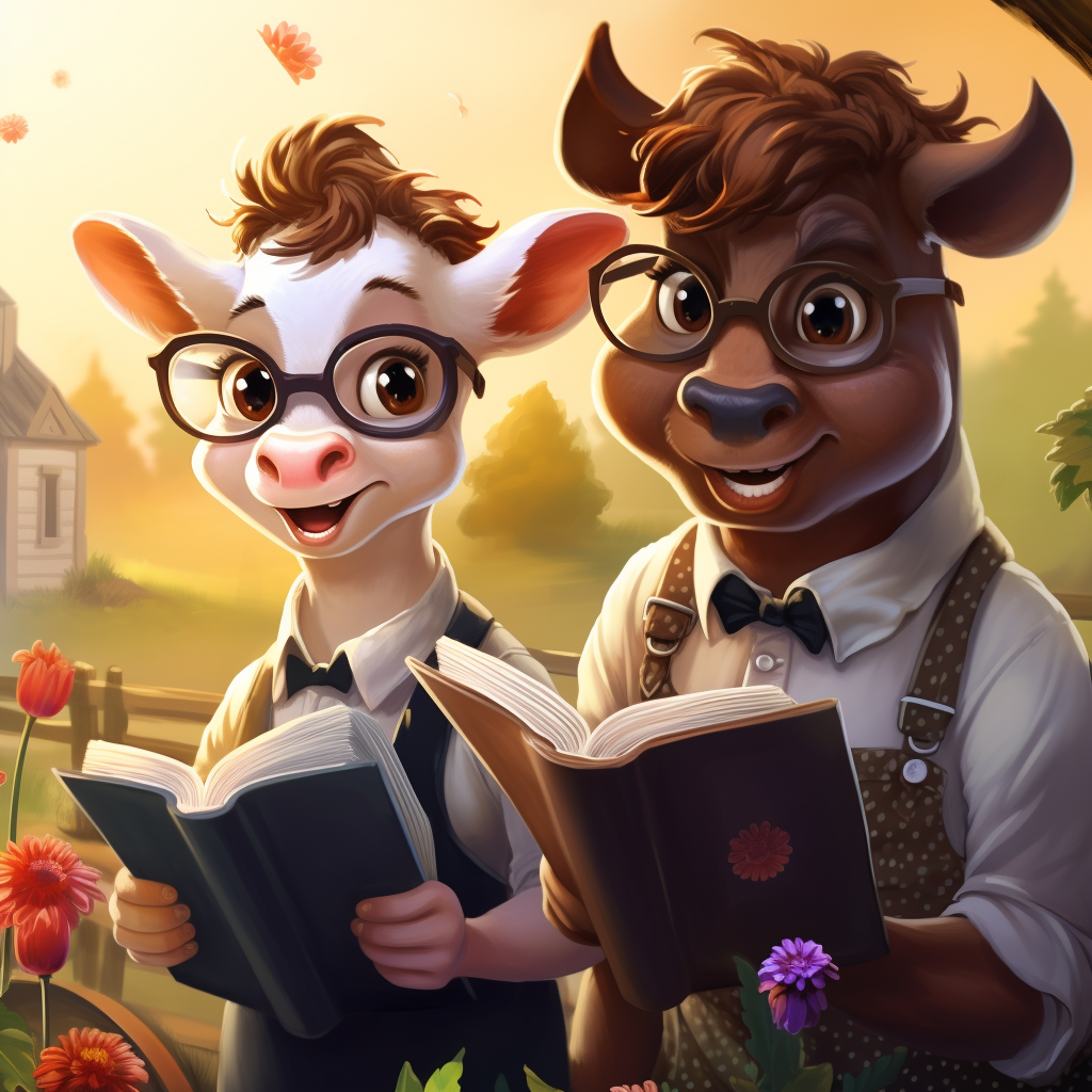 Cute Cartoon Cows Comedy Romance Cover