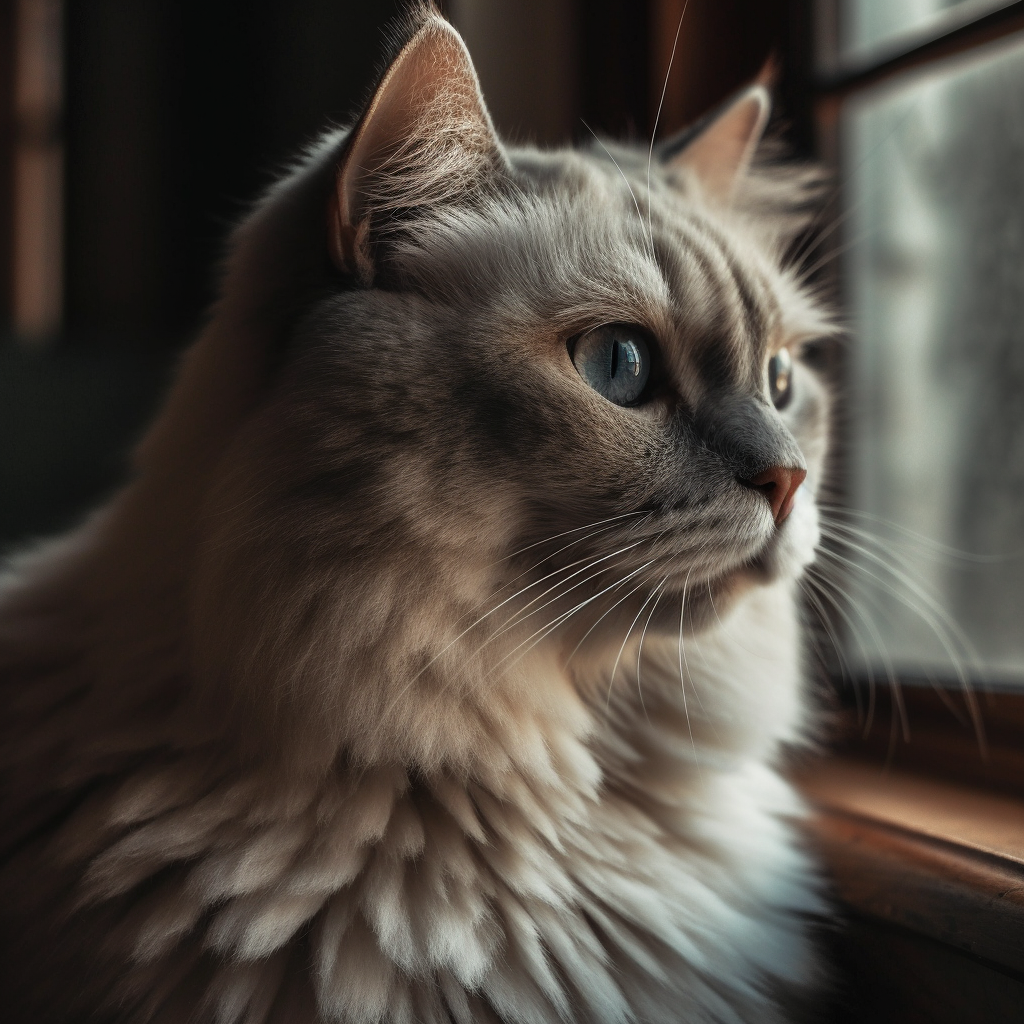 Cute cat on window sill