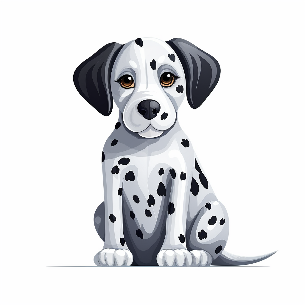 Cute Dalmatian Dog on White Background