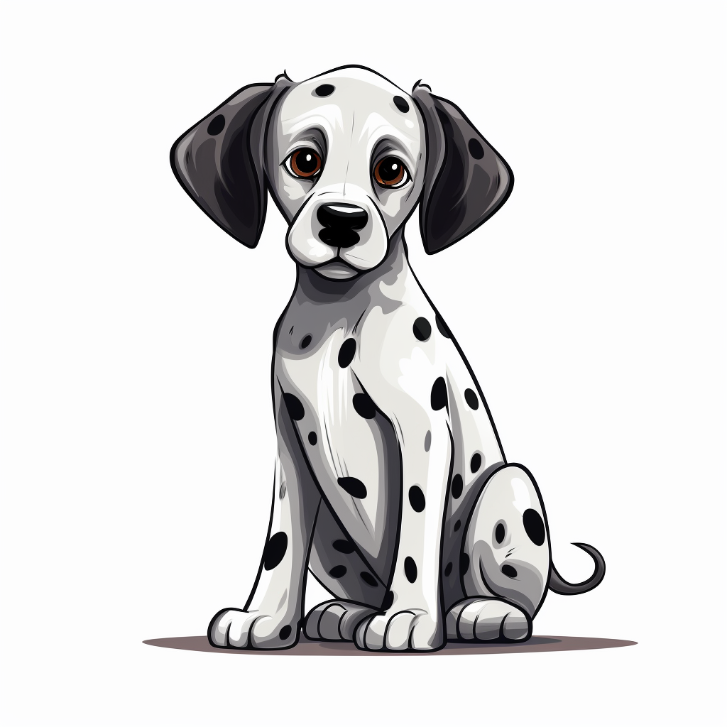 Cute Dalmatian dog on white background