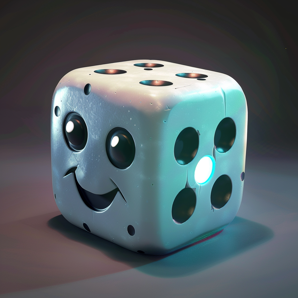 Cute dice mascot character illustration