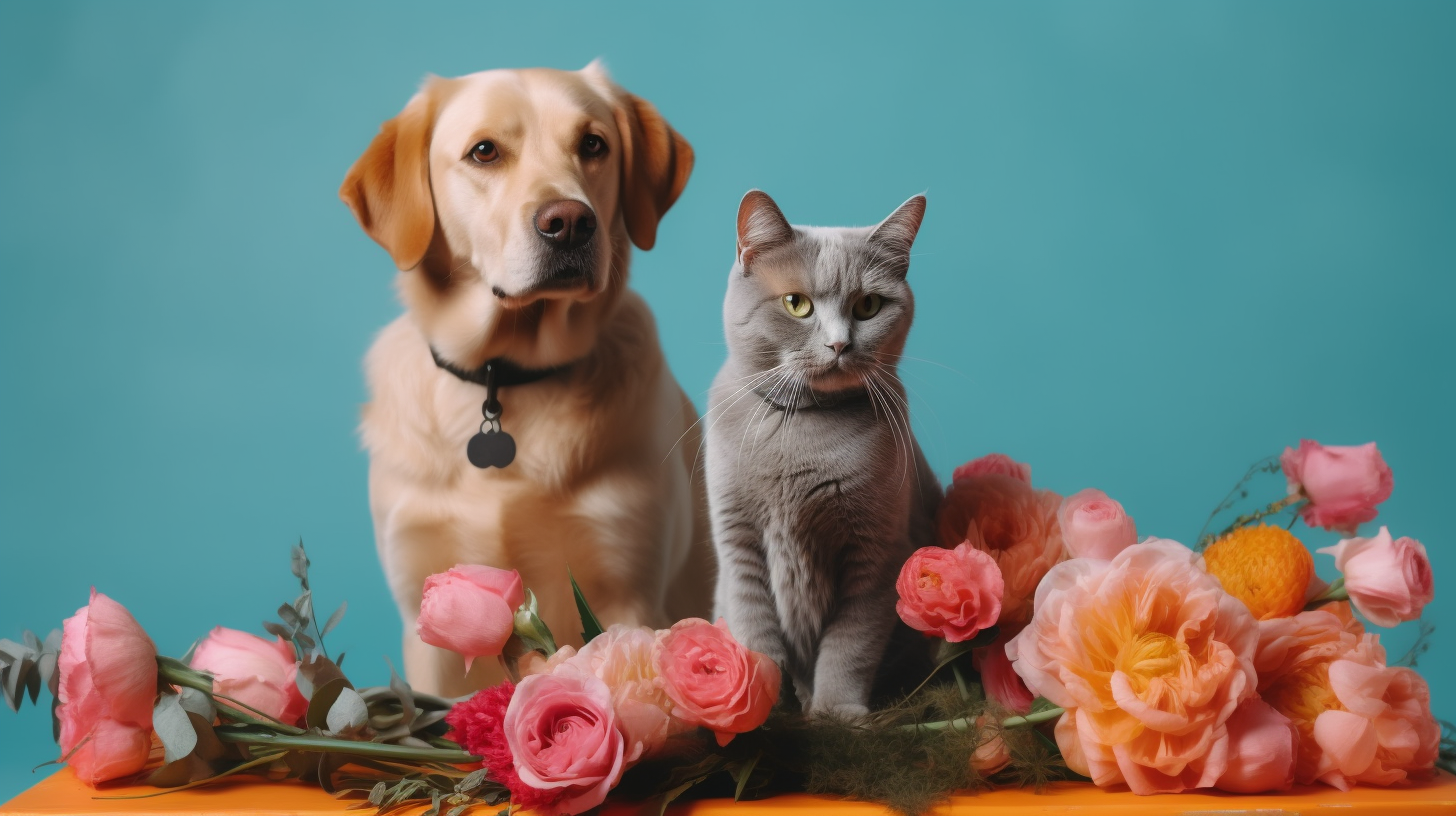 Cute dog and cat at daycare