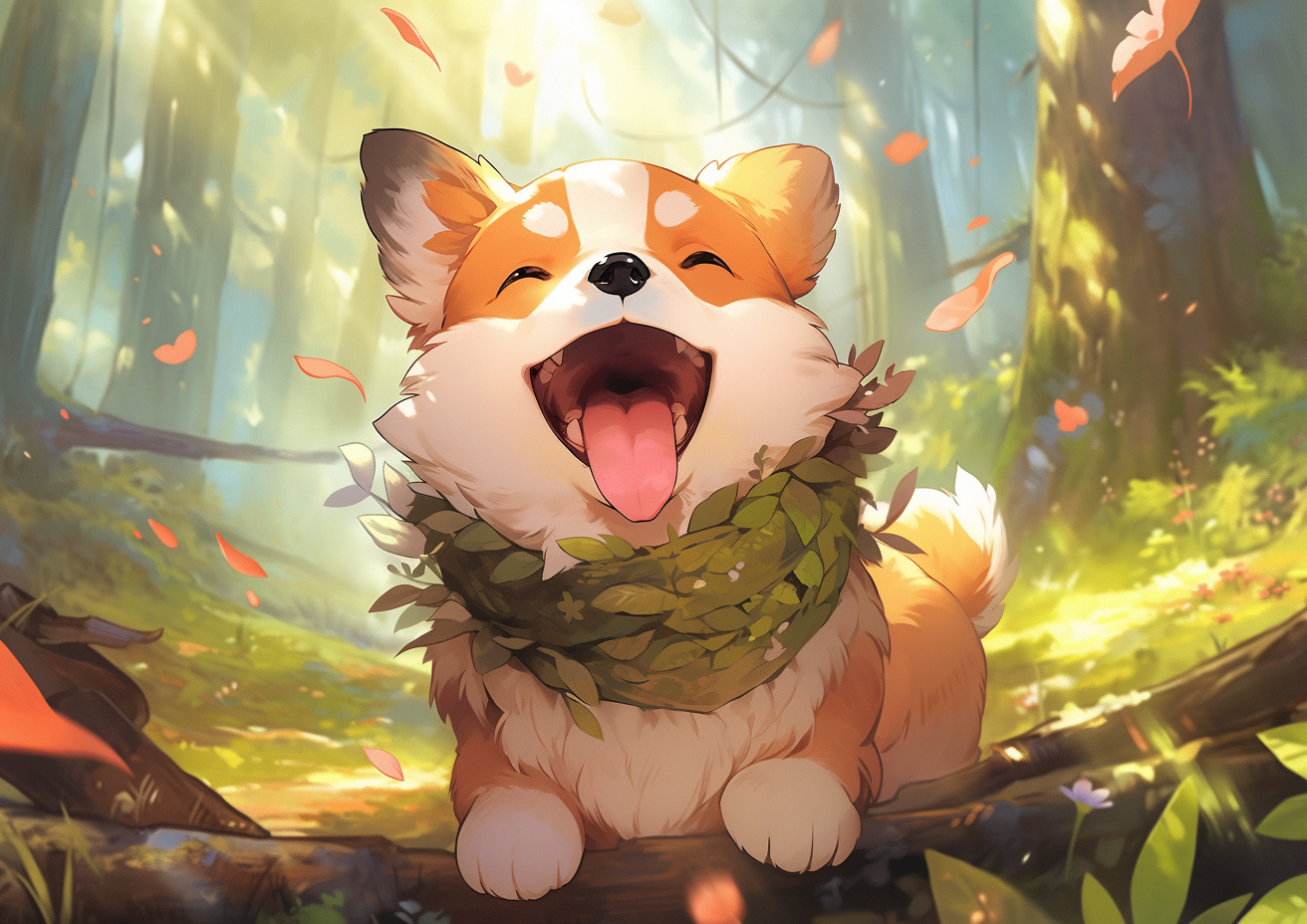 Cute dog in a forest