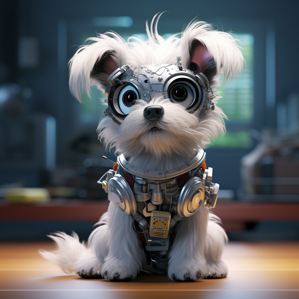 Charming dog model in cute style