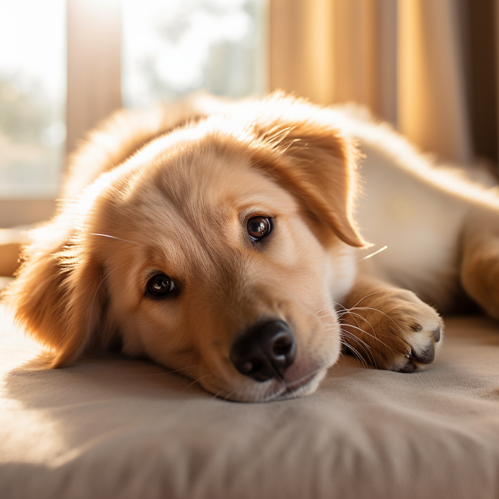 Cute dog in soft morning light