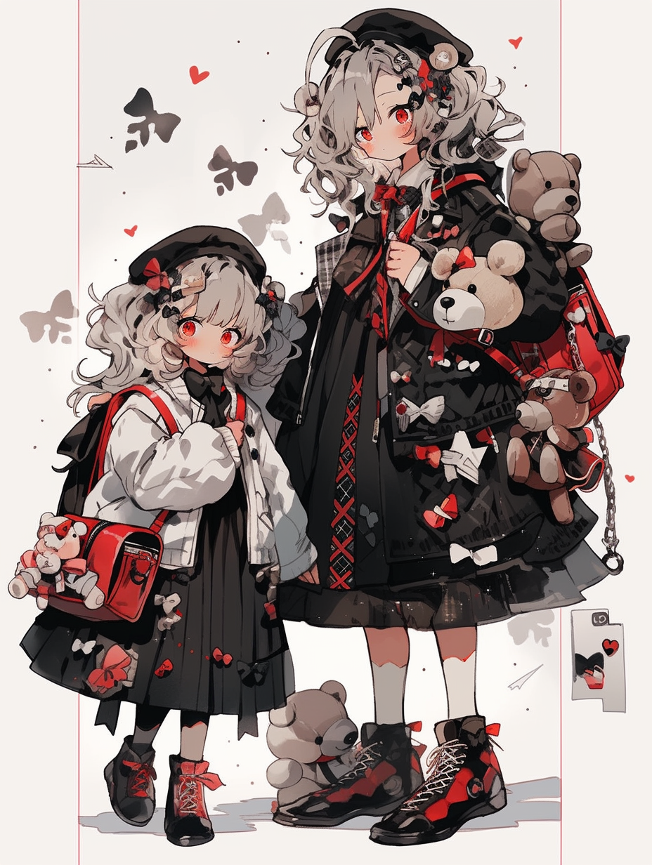 Cute dolls in stylish outfits