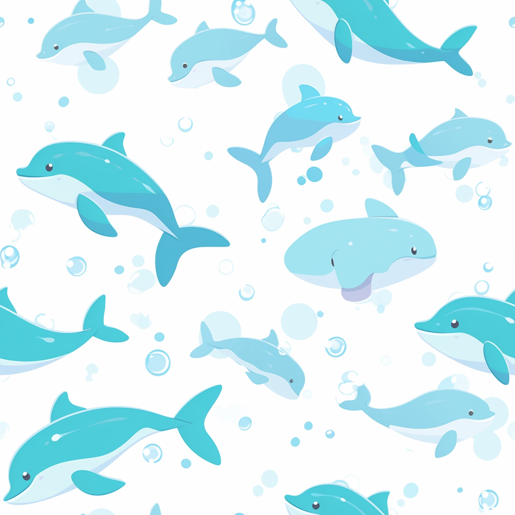 Dolphins swimming in a cute pattern