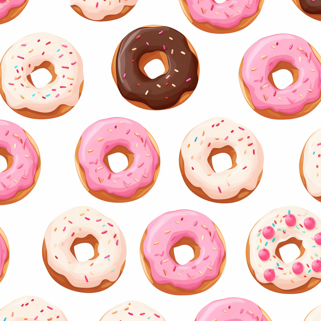 Cute donuts with Valentine sprinkles on white background