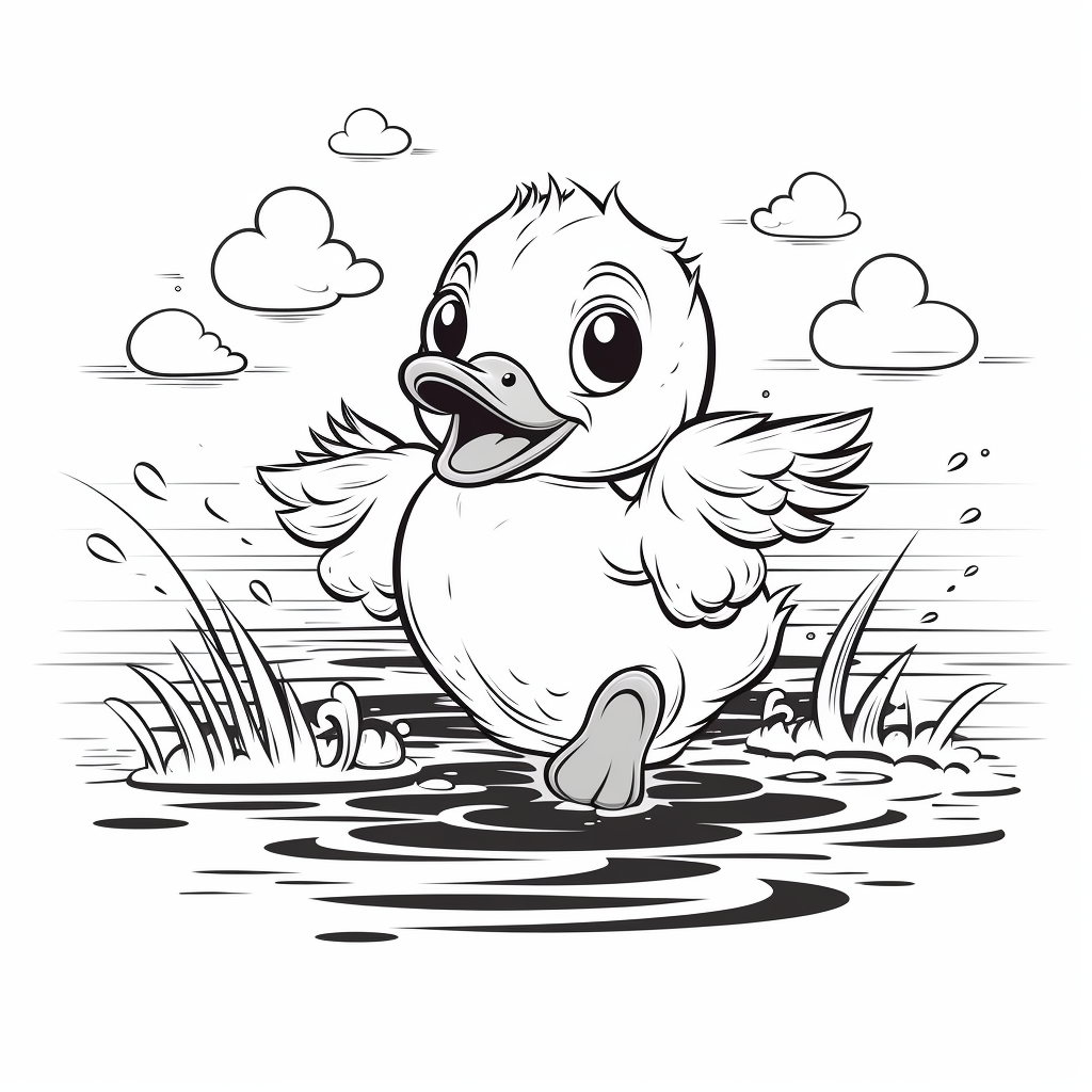 Cute Duck Coloring Page