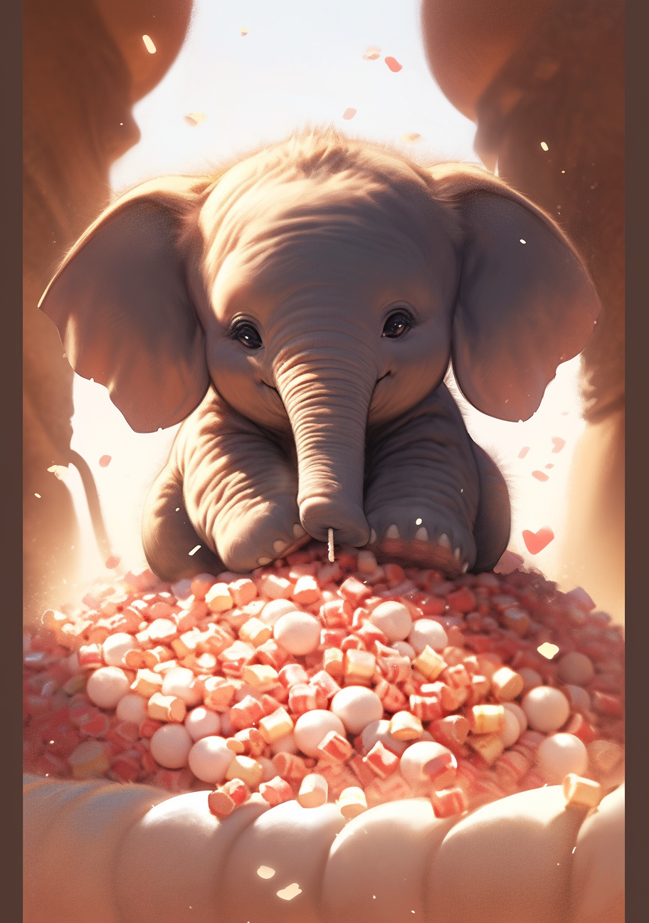 Cute Elephant Eating Peanuts Disney