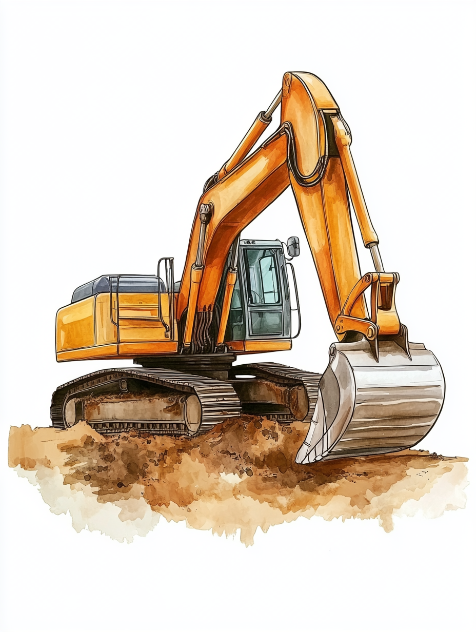 Adorable excavator cartoon clipart design