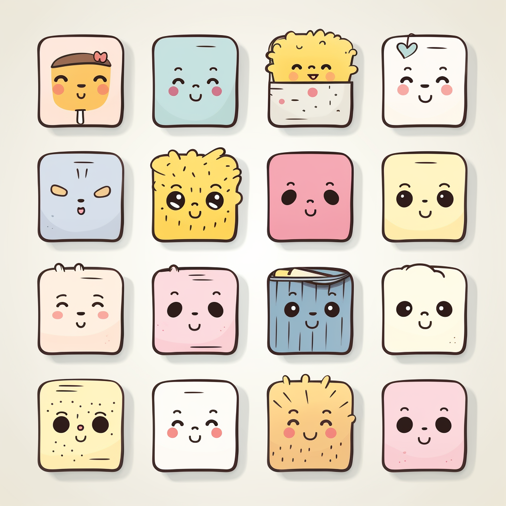 Cute Faces Icons Sticker Pack