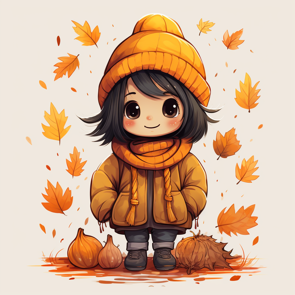 Cute fall autumn isolated with margins clipart