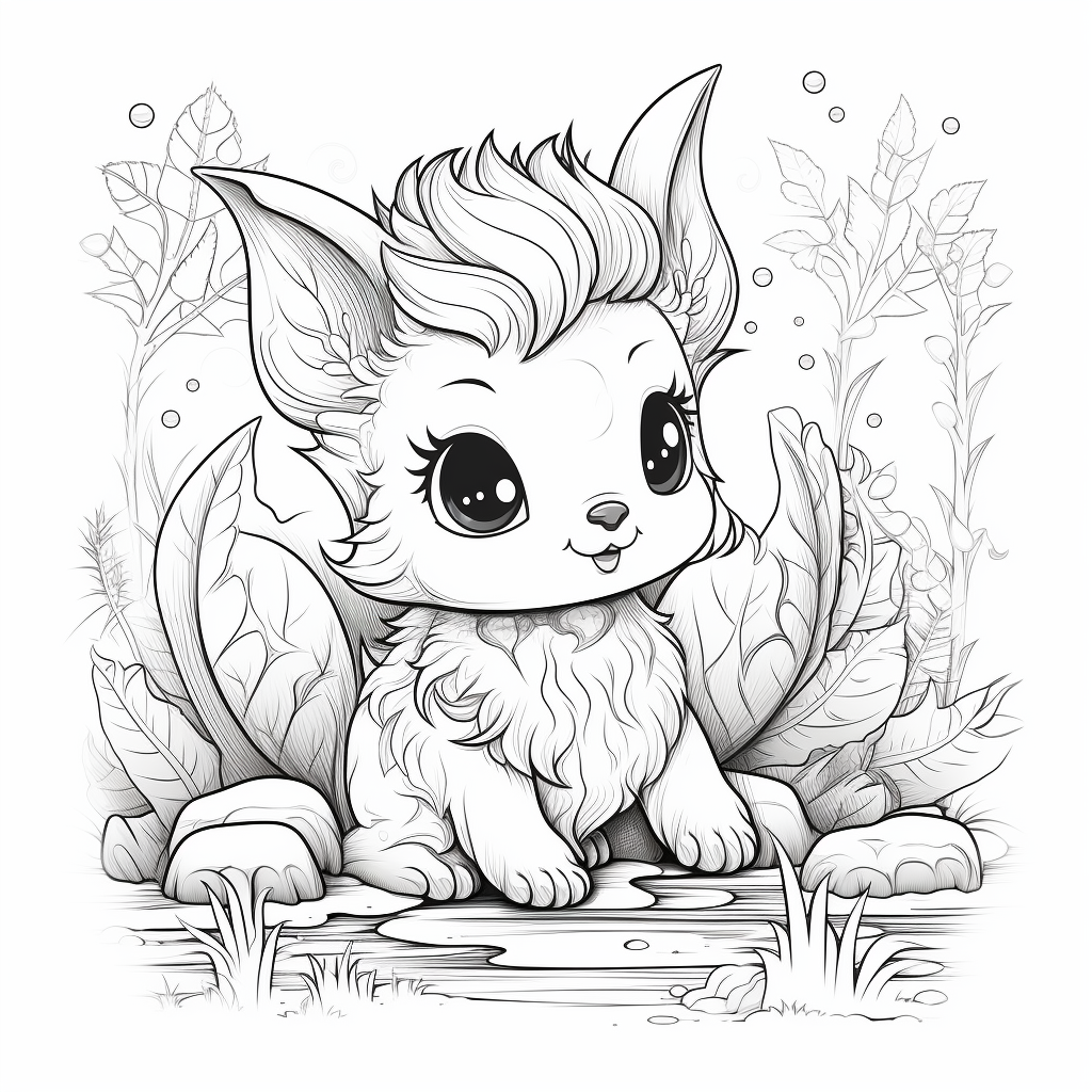 Cute Fantasy Animal Coloring Page