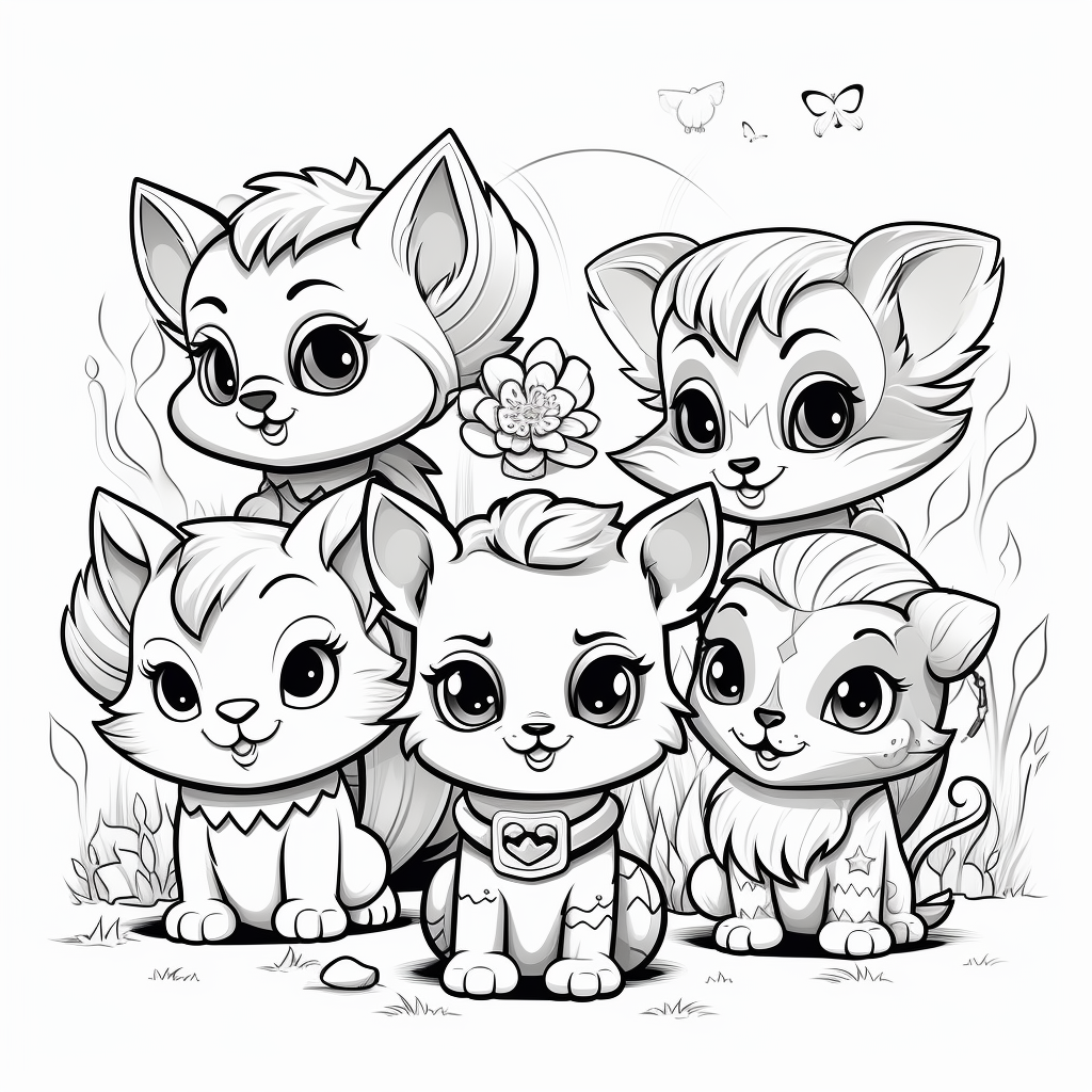 Cute fantasy animal coloring page