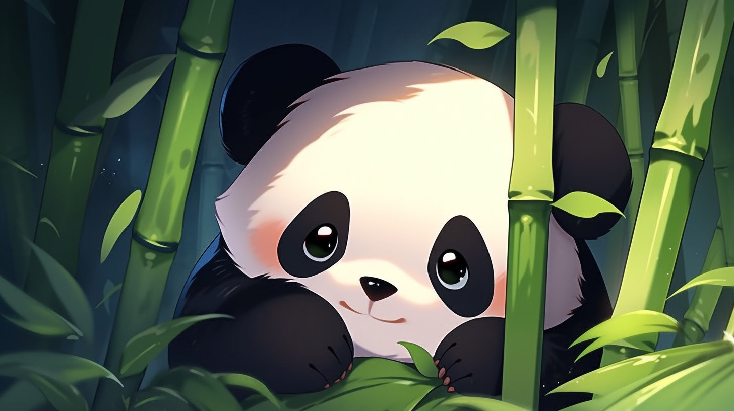 Cute Female Panda with Shy Expression