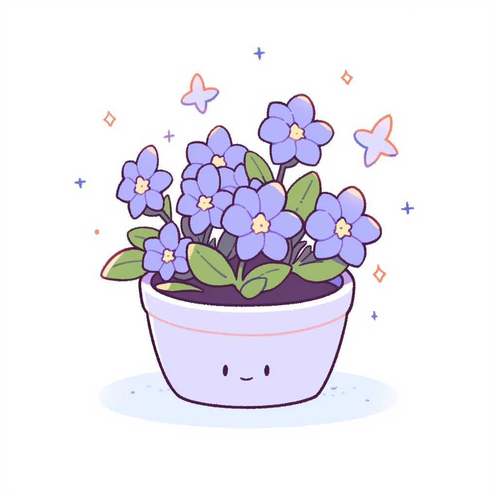 Cute flowering plant with funny expressions