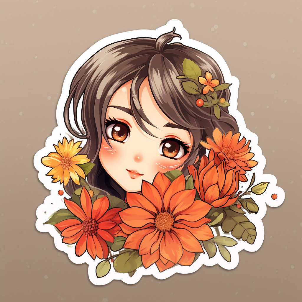 Cute flowers kawaii sticker image