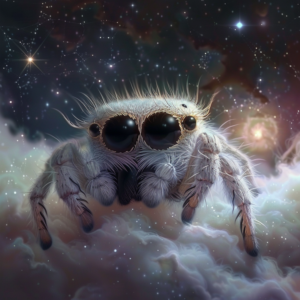 Fluffy cosmic spider cuteness