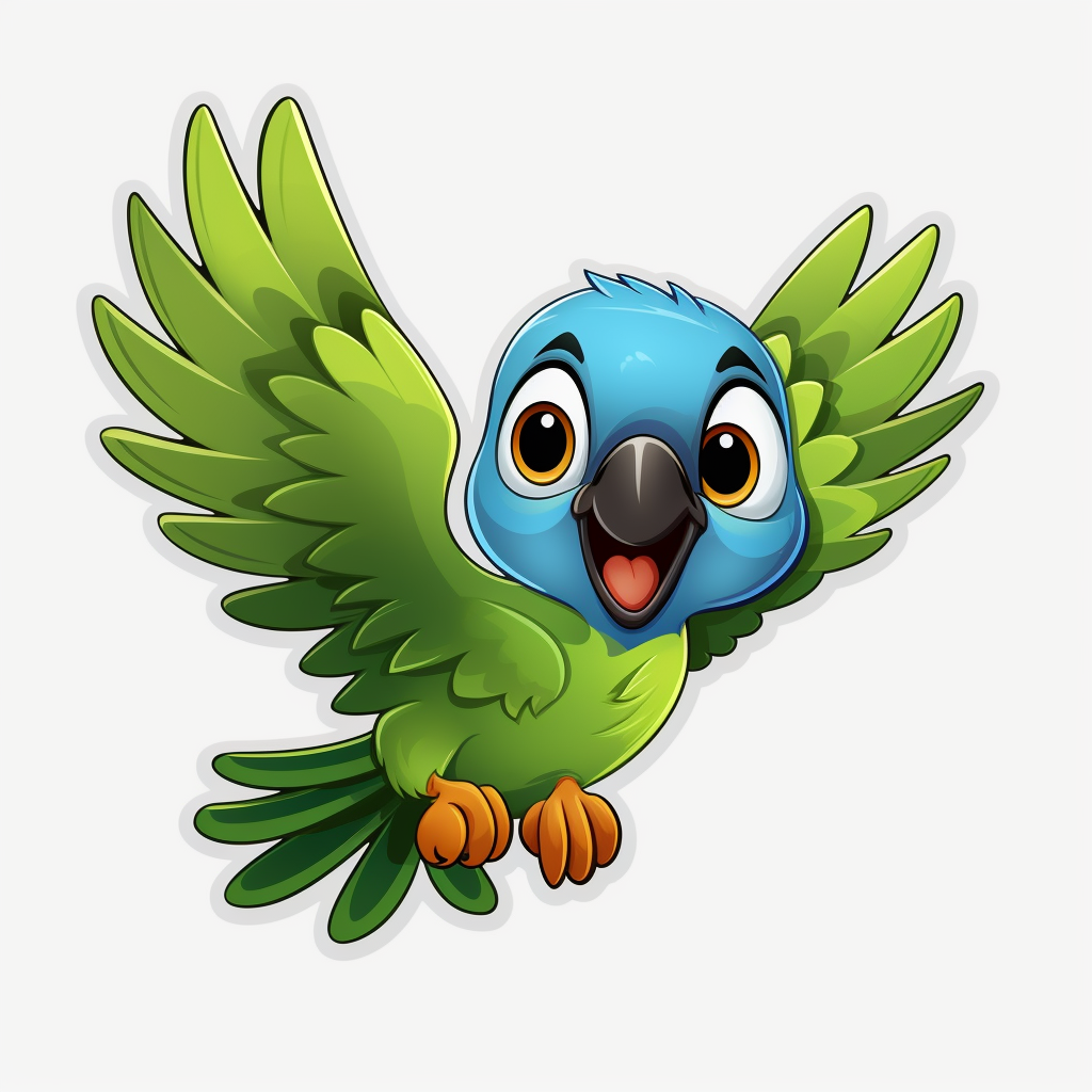 Cute Flying Parrot Sticker