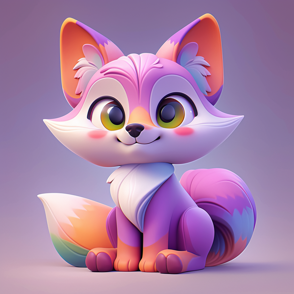 Cute fox studio illustration