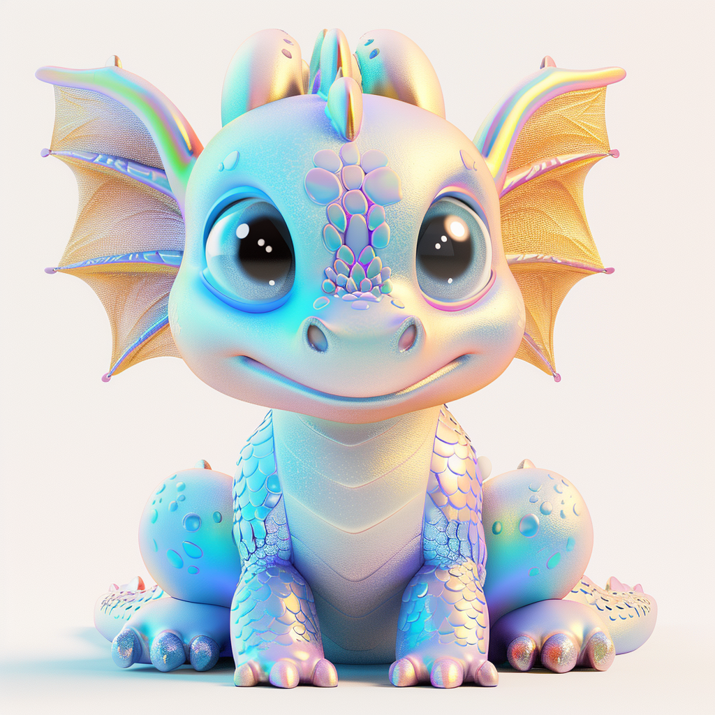 Cute friendly blue dragon cartoon