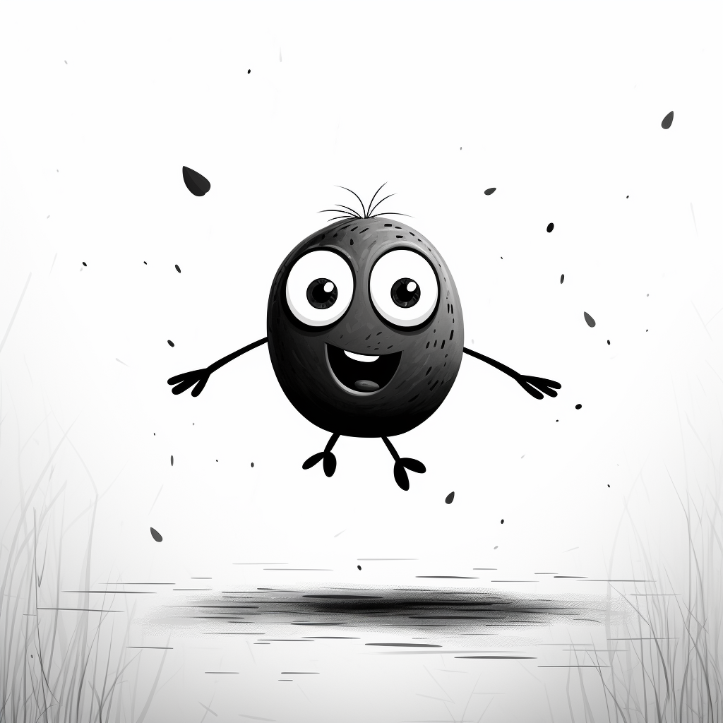 Cute frog leaping in air illustration