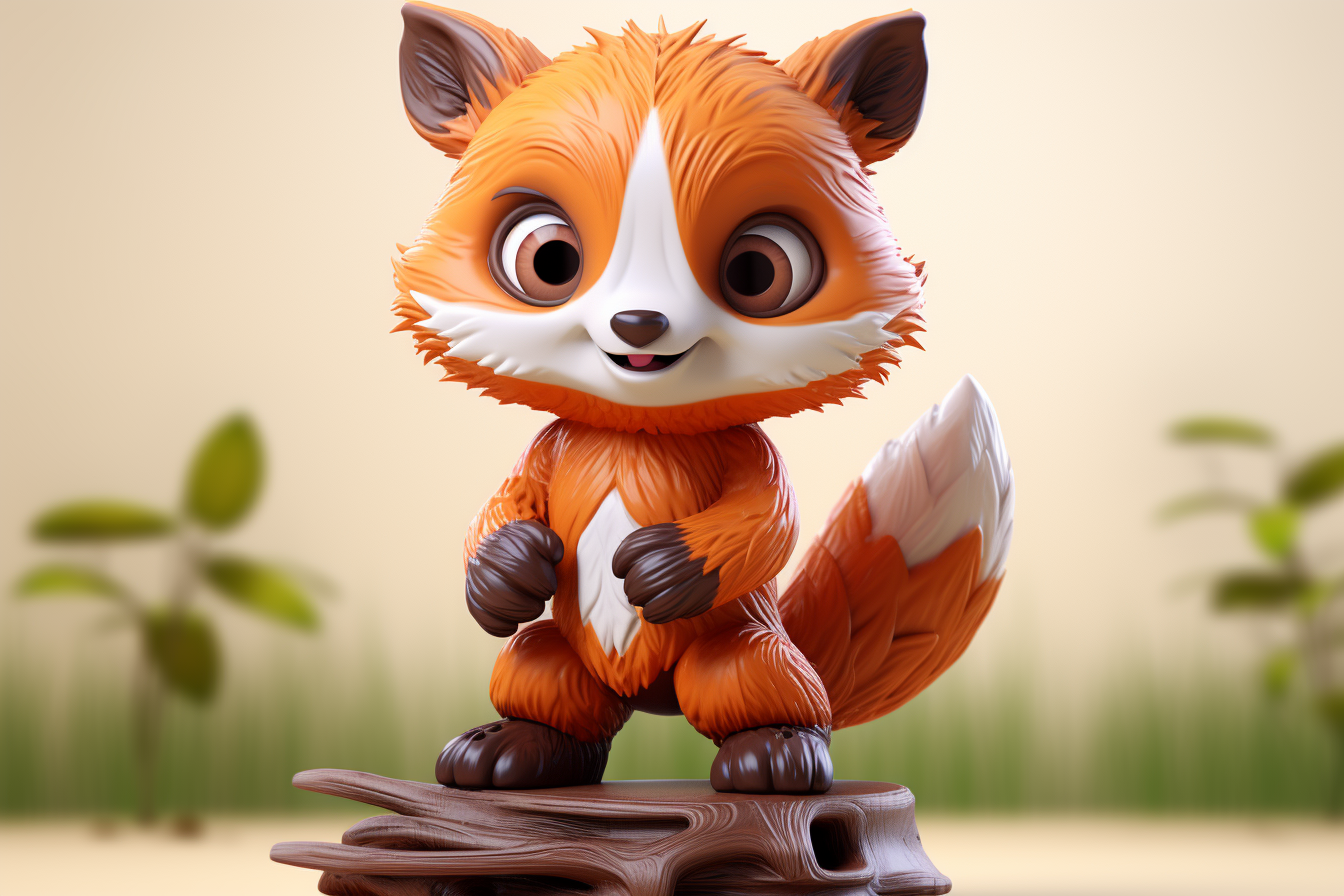 Cute funny zombie red panda character image