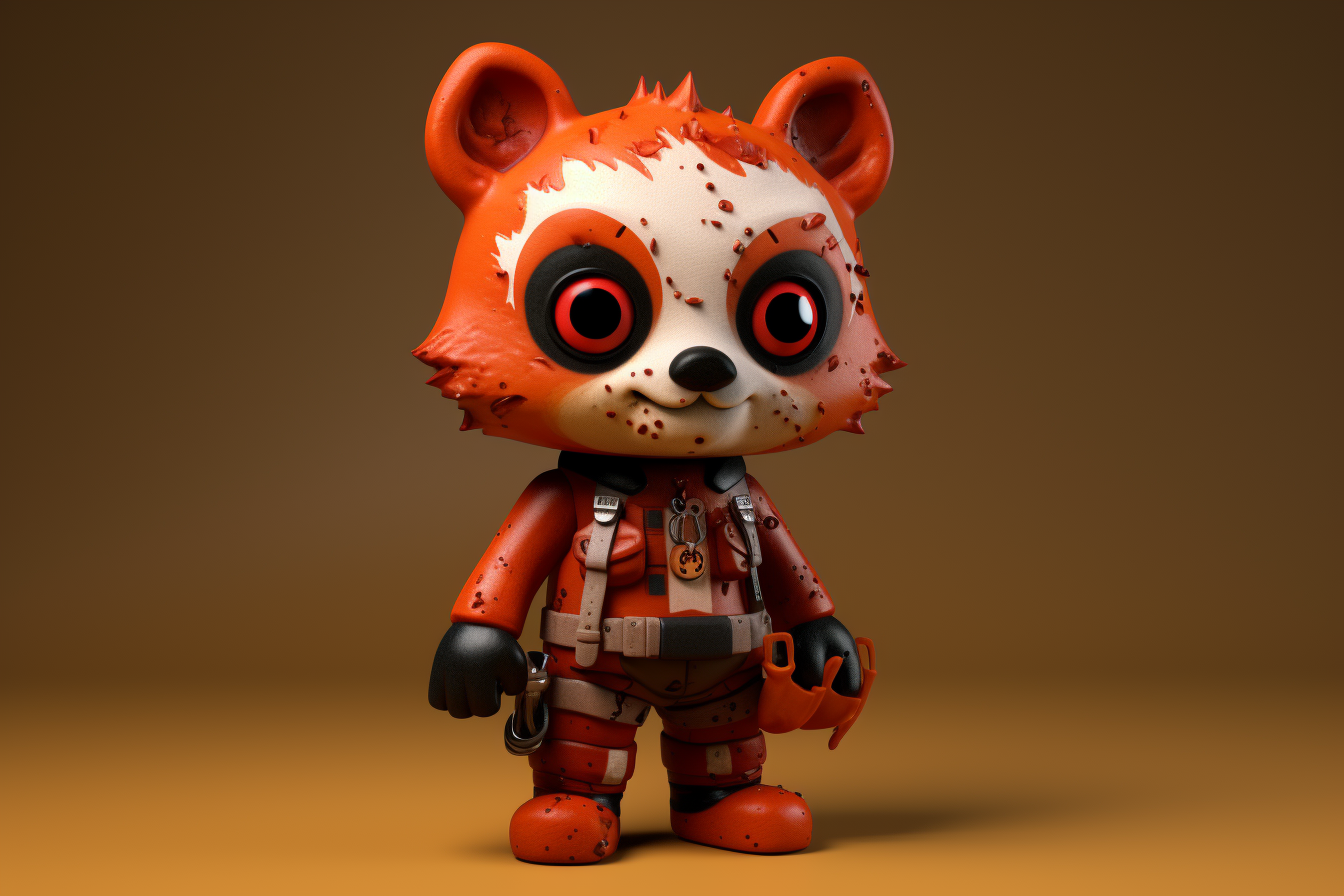 Cute Funny Zombie Red Panda Character